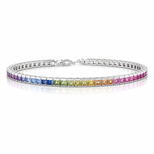 Multi Coloured Cushion Cut Bracelet