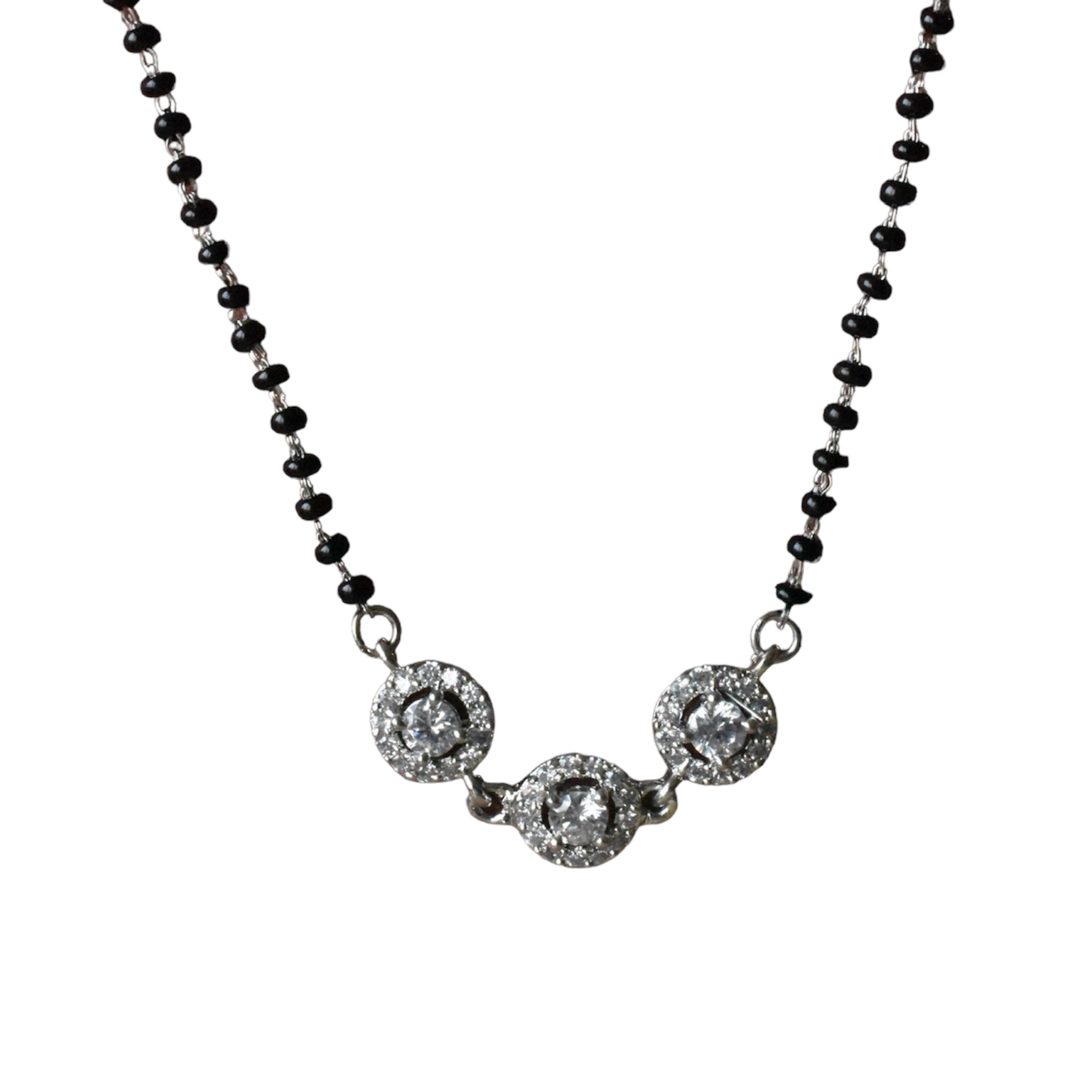 Triple Halo Solitaire Mangalsutra