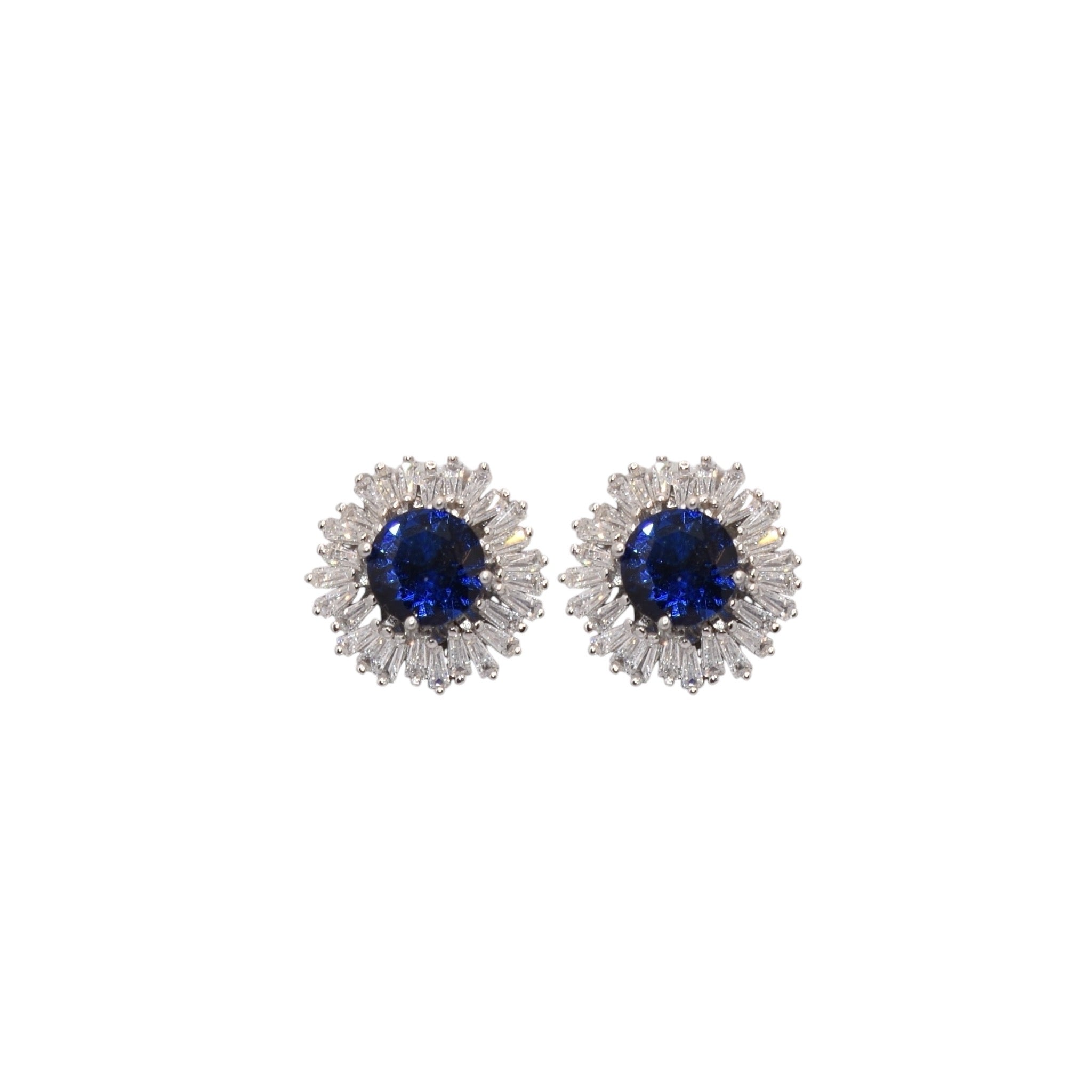 Sapphire Coloured Solitaire Earring