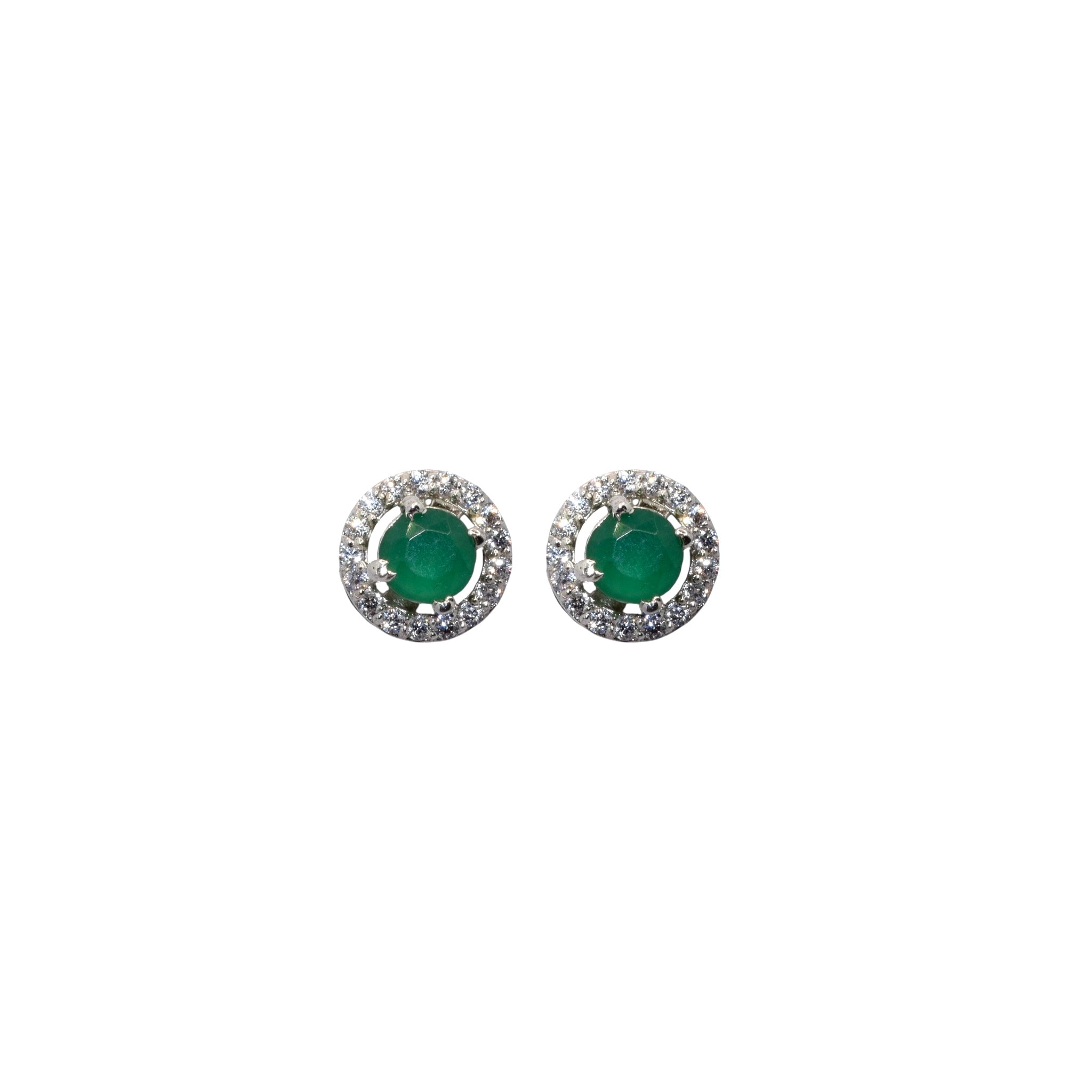 Emerald Coloured Solitaire Earring