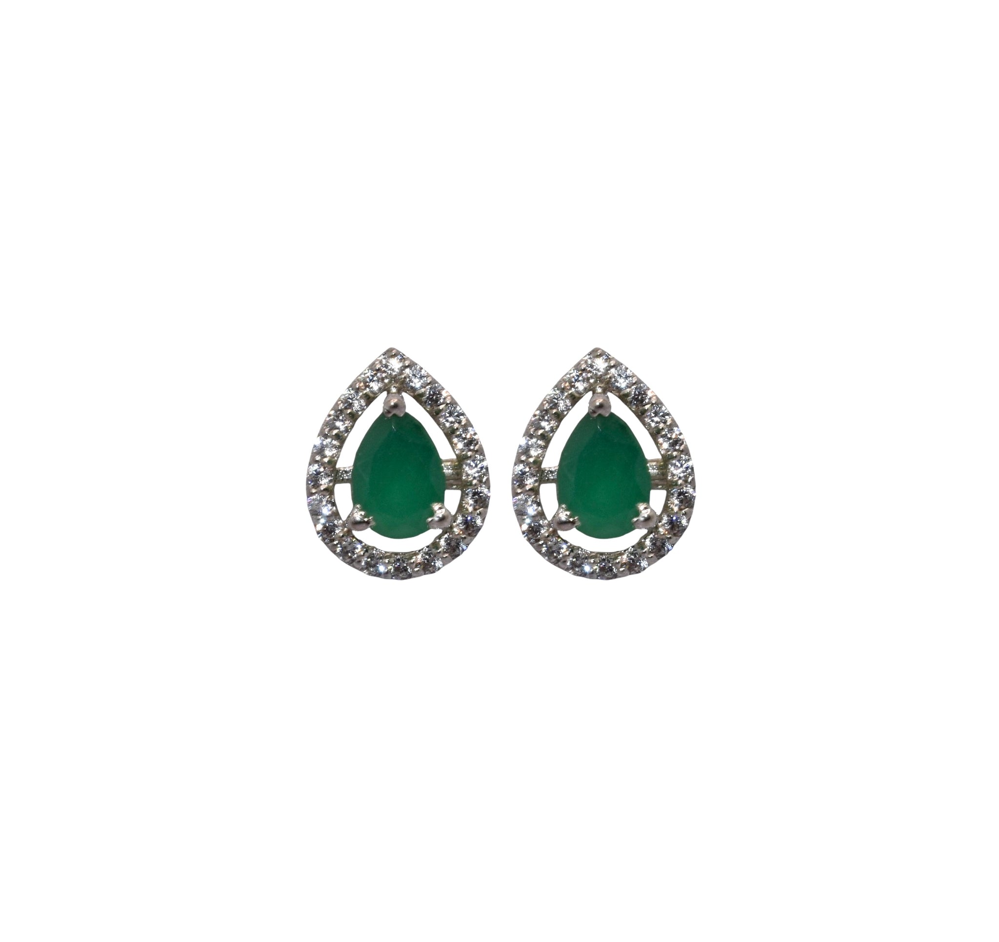 Emerald Coloured Pear Shape Earring