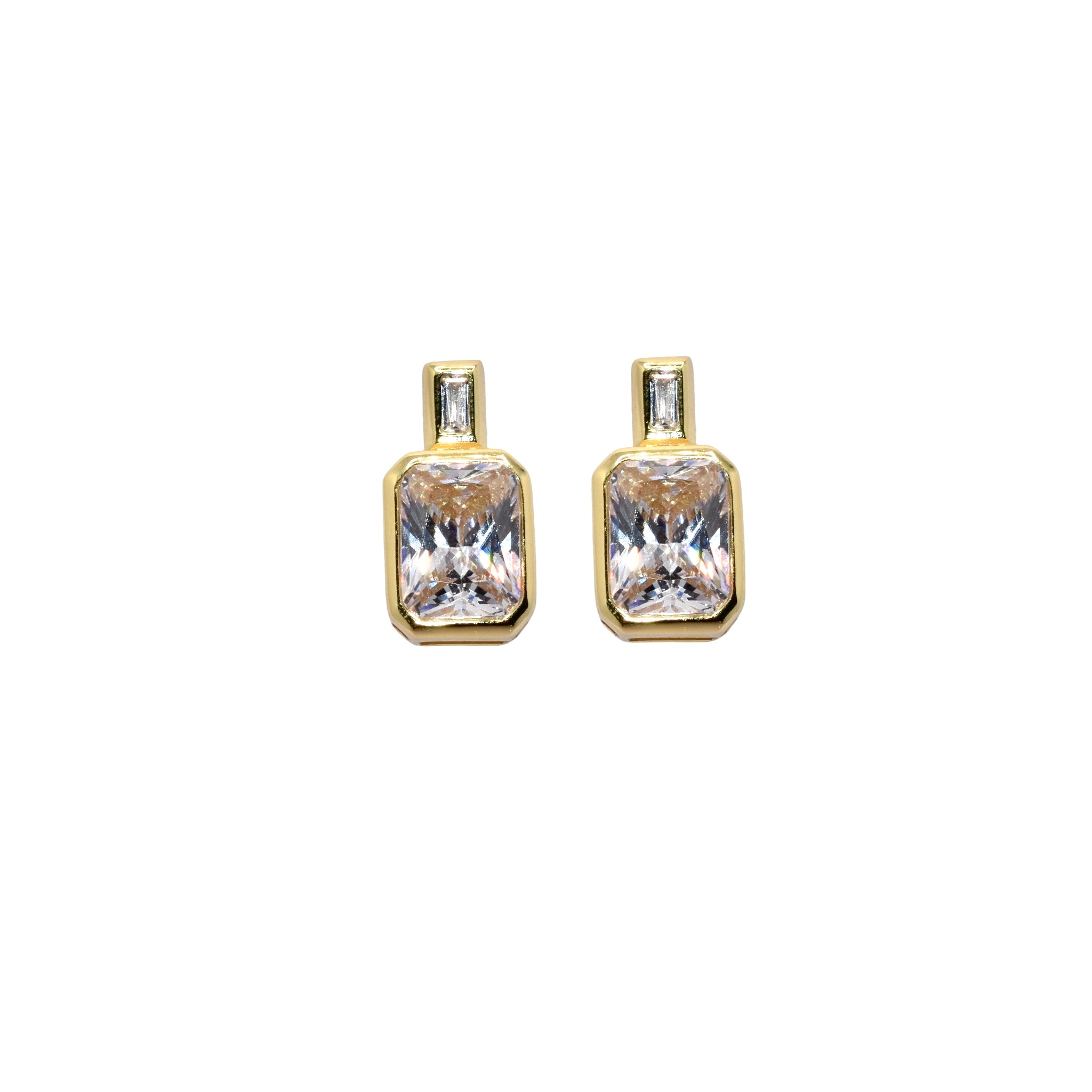 Gold Plating Cushion Cut Earring