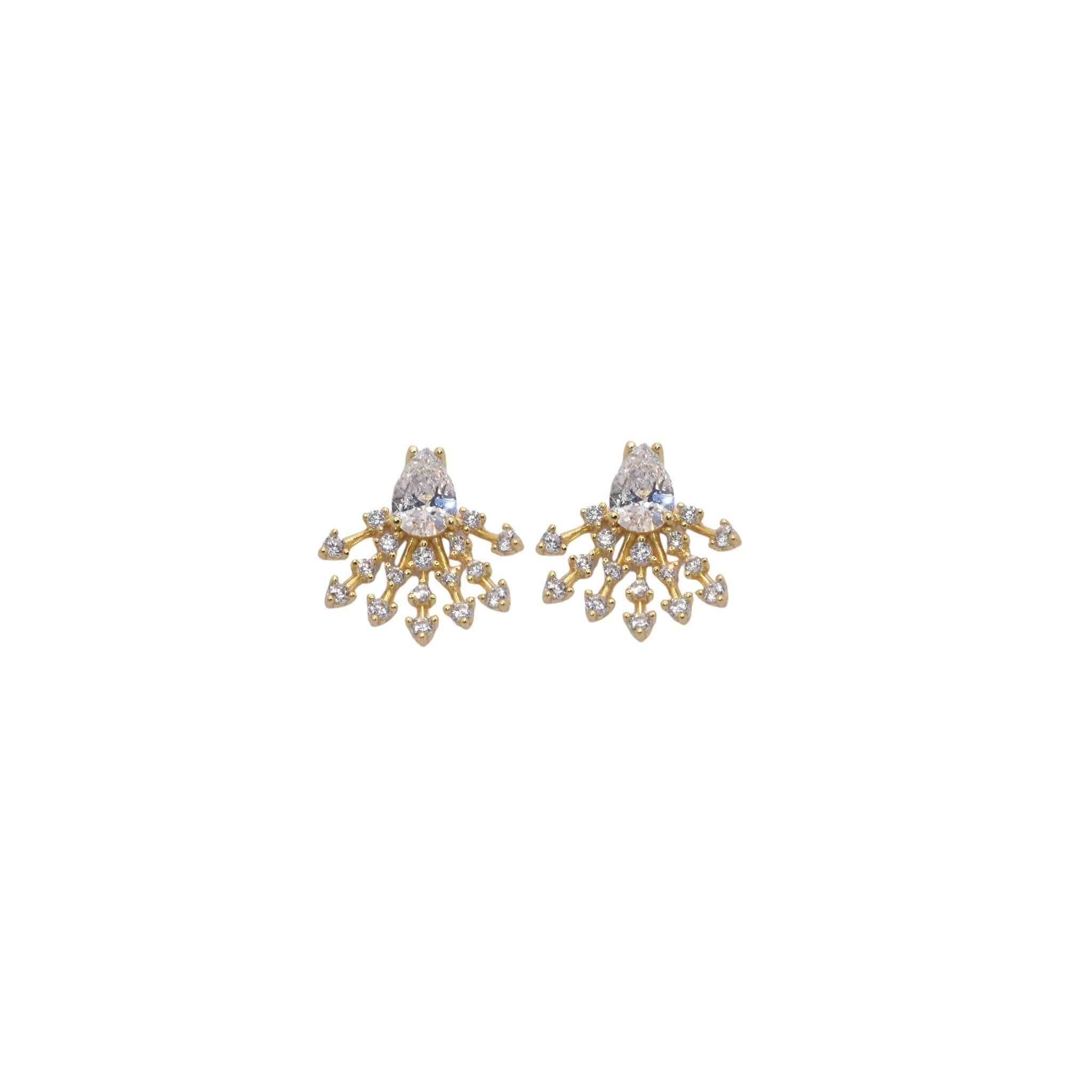 Gold Plating Pear Shape Studs