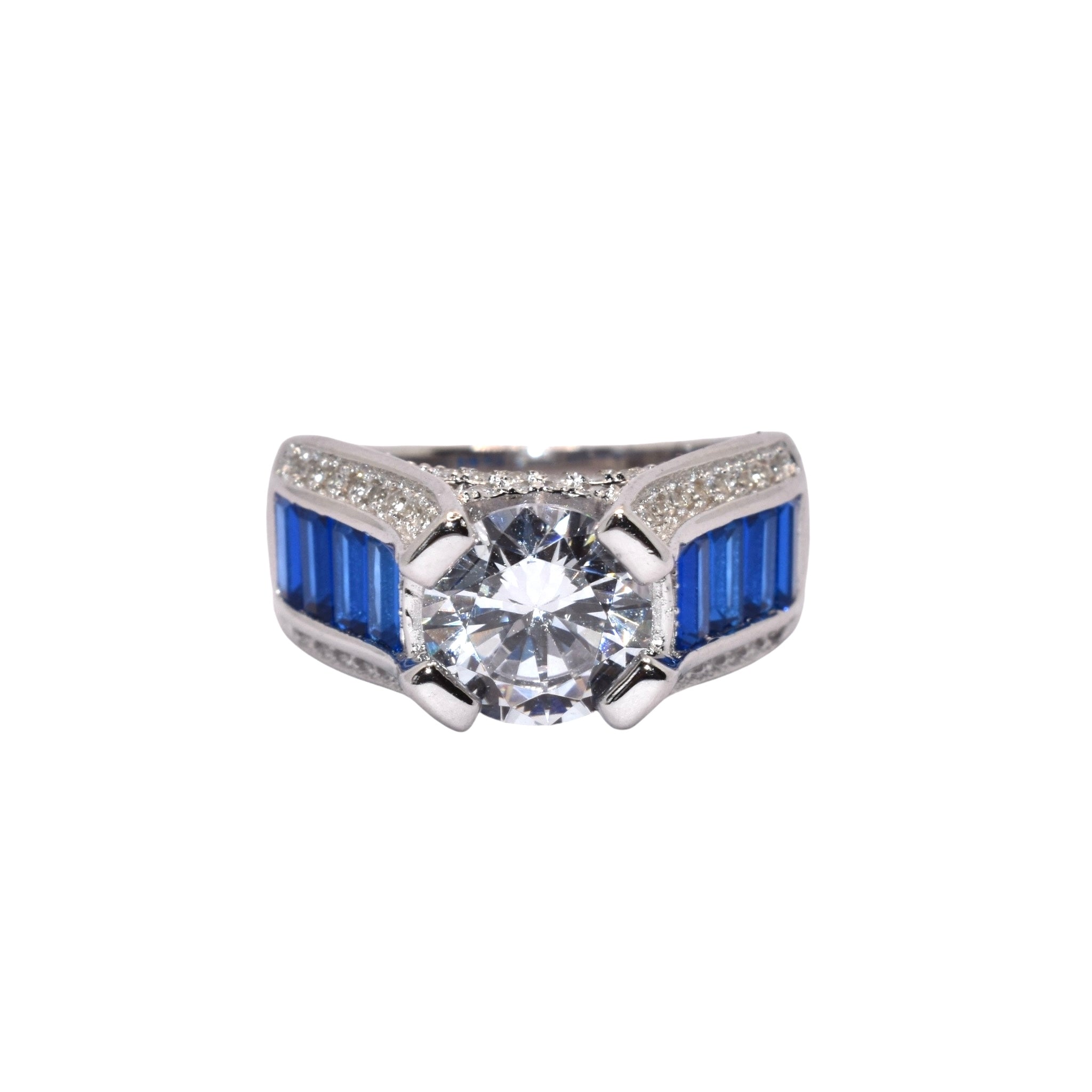 Sapphire Coloured Solitaire Ring