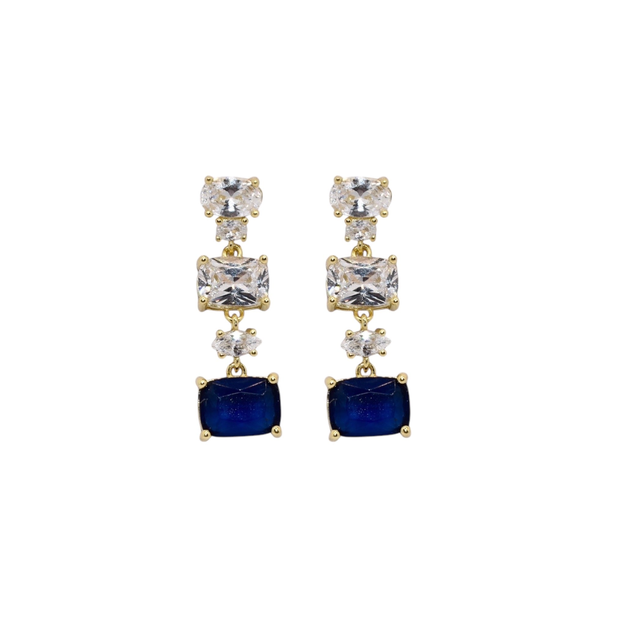 92.5 SilverGold Plated Sapphire Coloured Studs