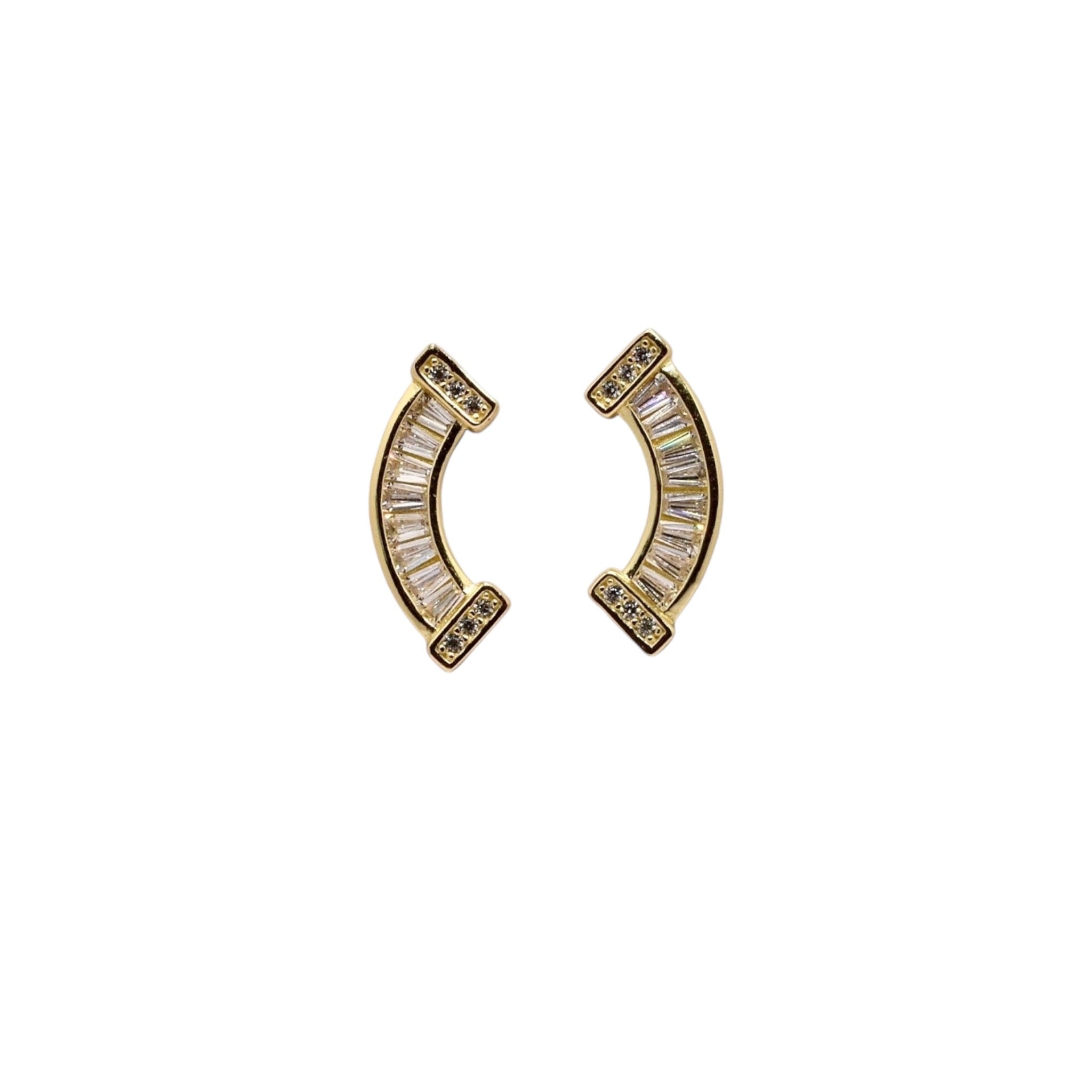 92.5 Silver Gold Plated Emma Studs