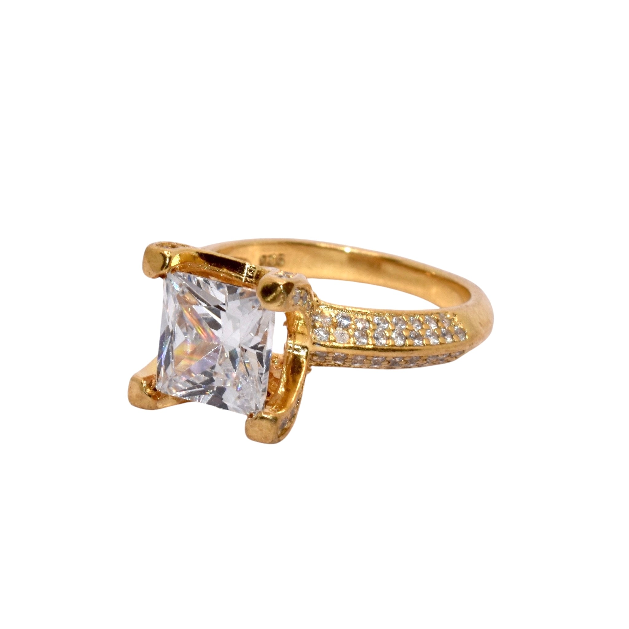 Gold Plating Cushion Cut Ring