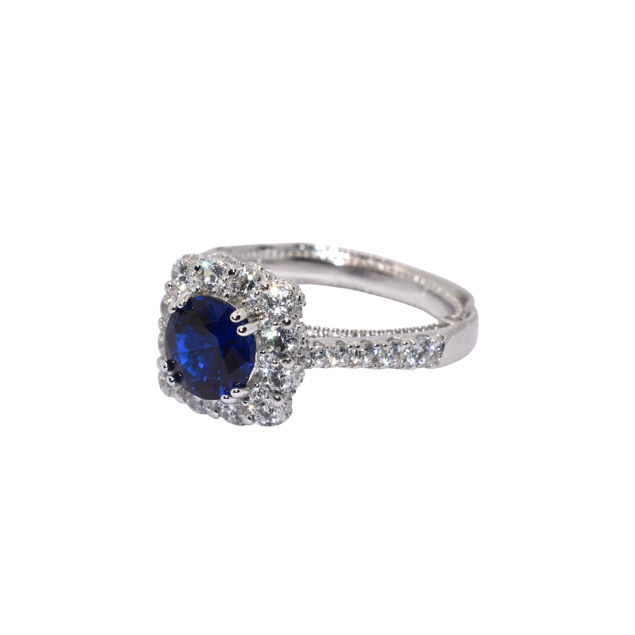 Sapphire Coloured Solitaire Ring