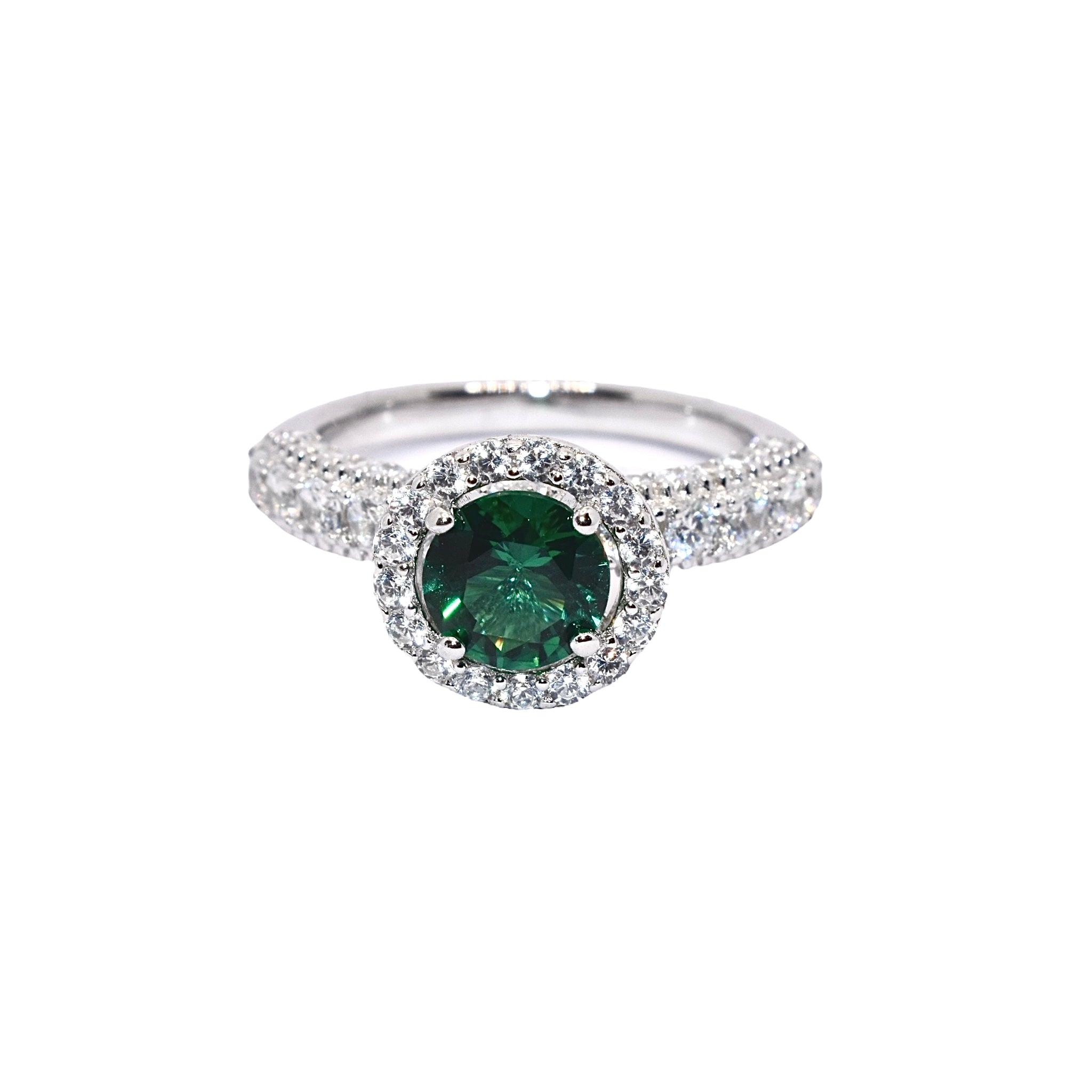 Emerald Coloured Solitaire Ring