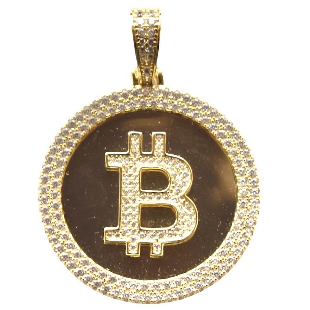 Gold Plated Bitcoin Pendant