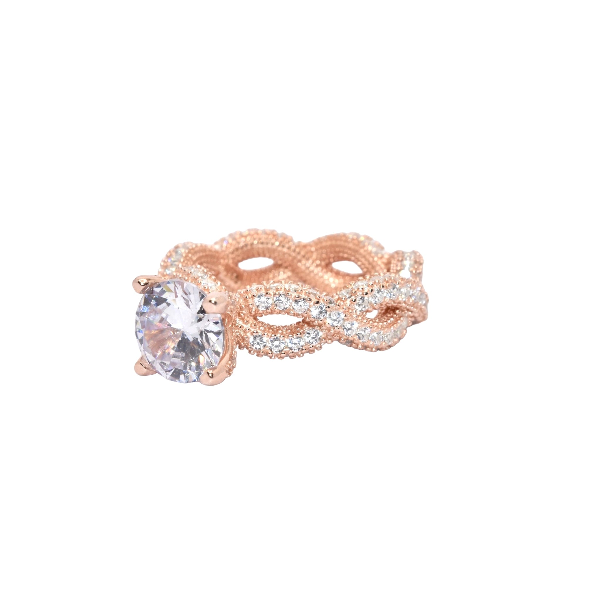 Rose Gold Cuban Solitaire Ring