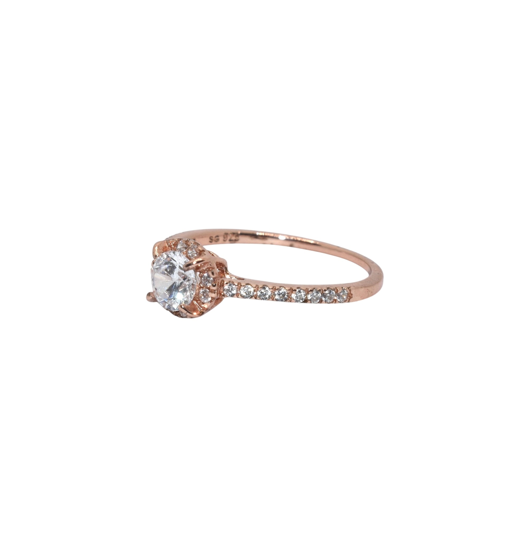 Rose Gold Mini Solitaire Ring