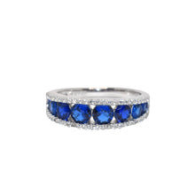Sapphire Coloured Half Band Ring