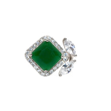 Emerald Coloured Cushion Cut Ring