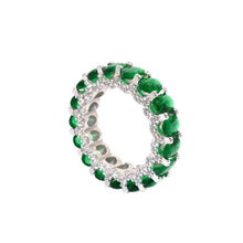 Emerald Coloured Oval Band Ring