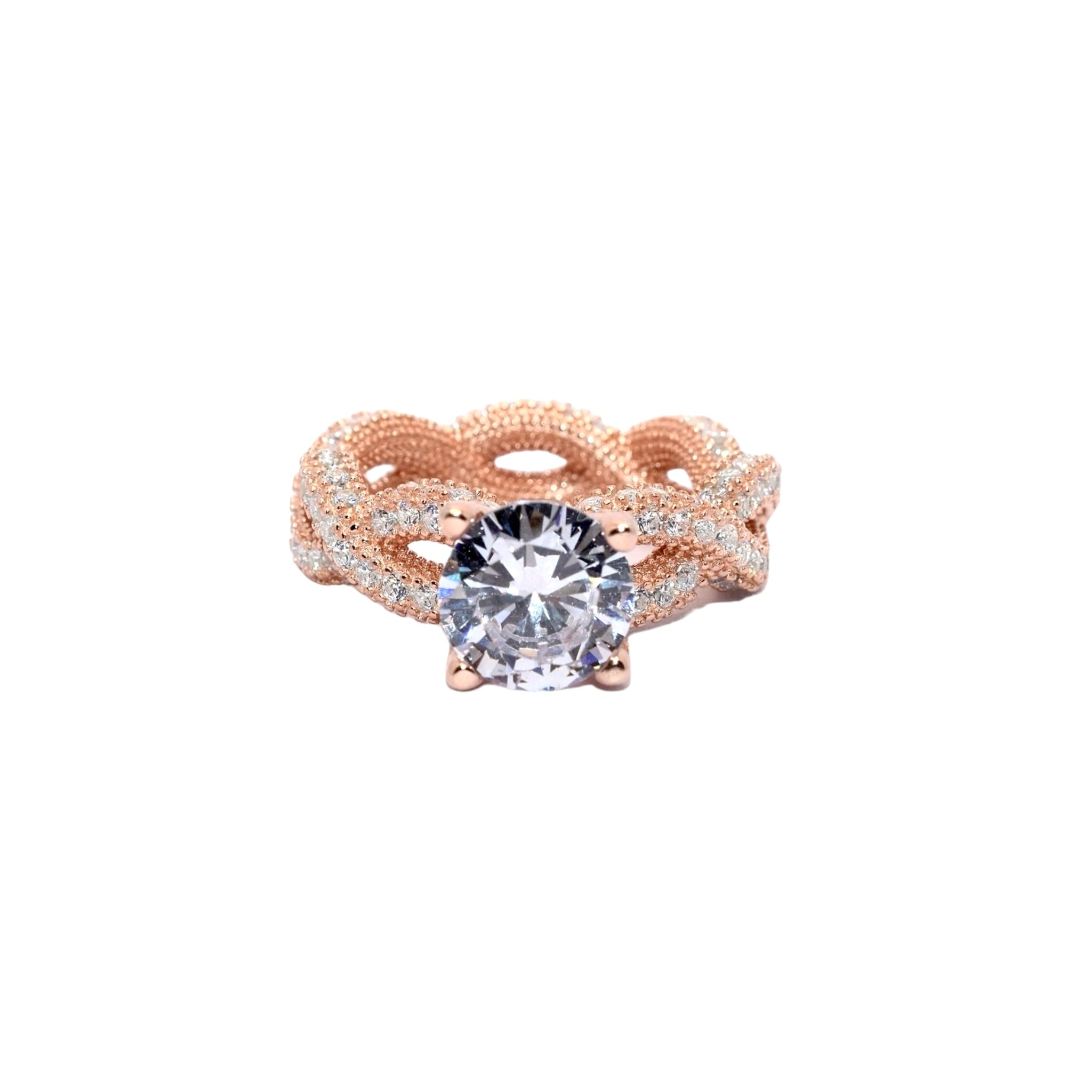 Rose Gold Cuban Solitaire Ring