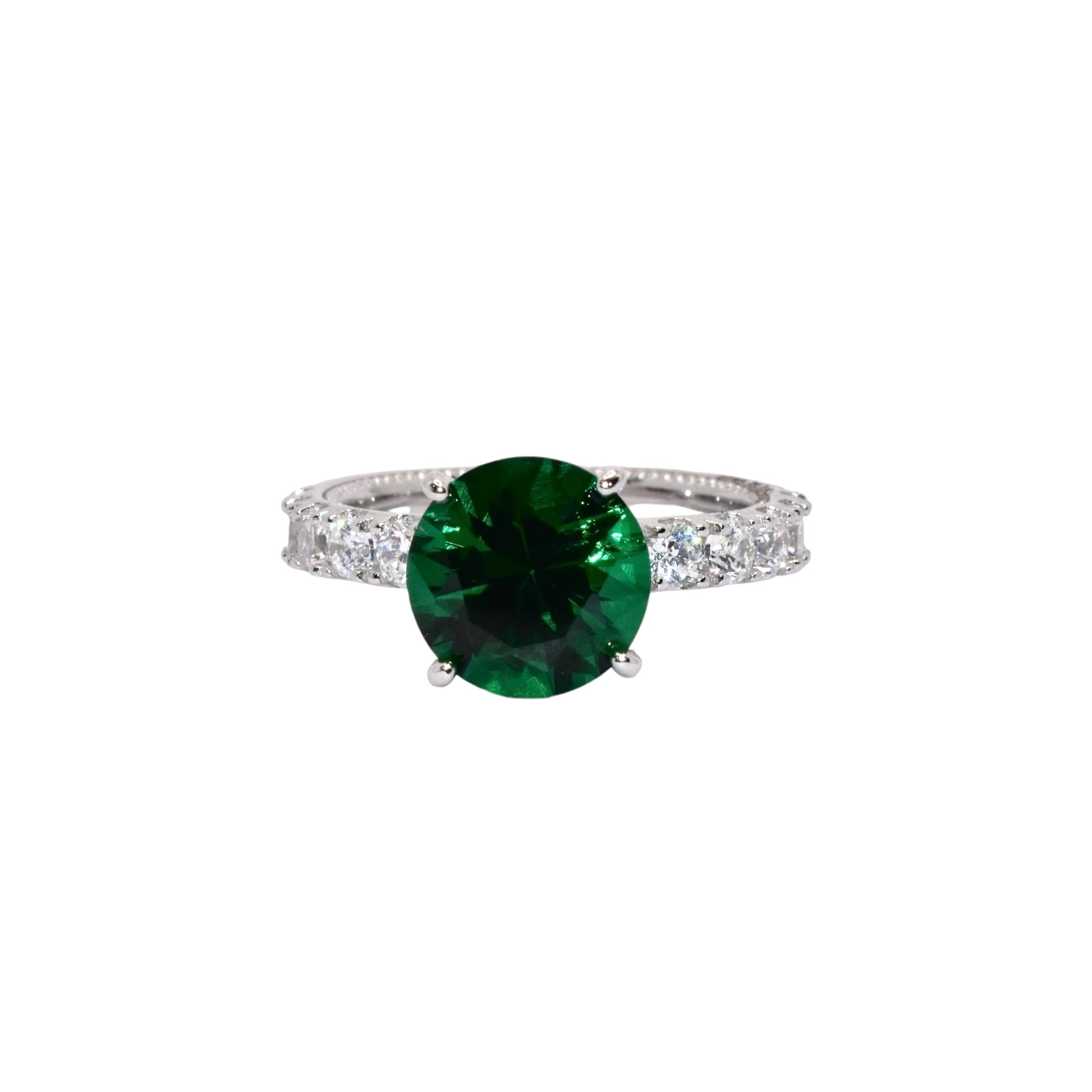 Emerald Coloured Solitaire Ring