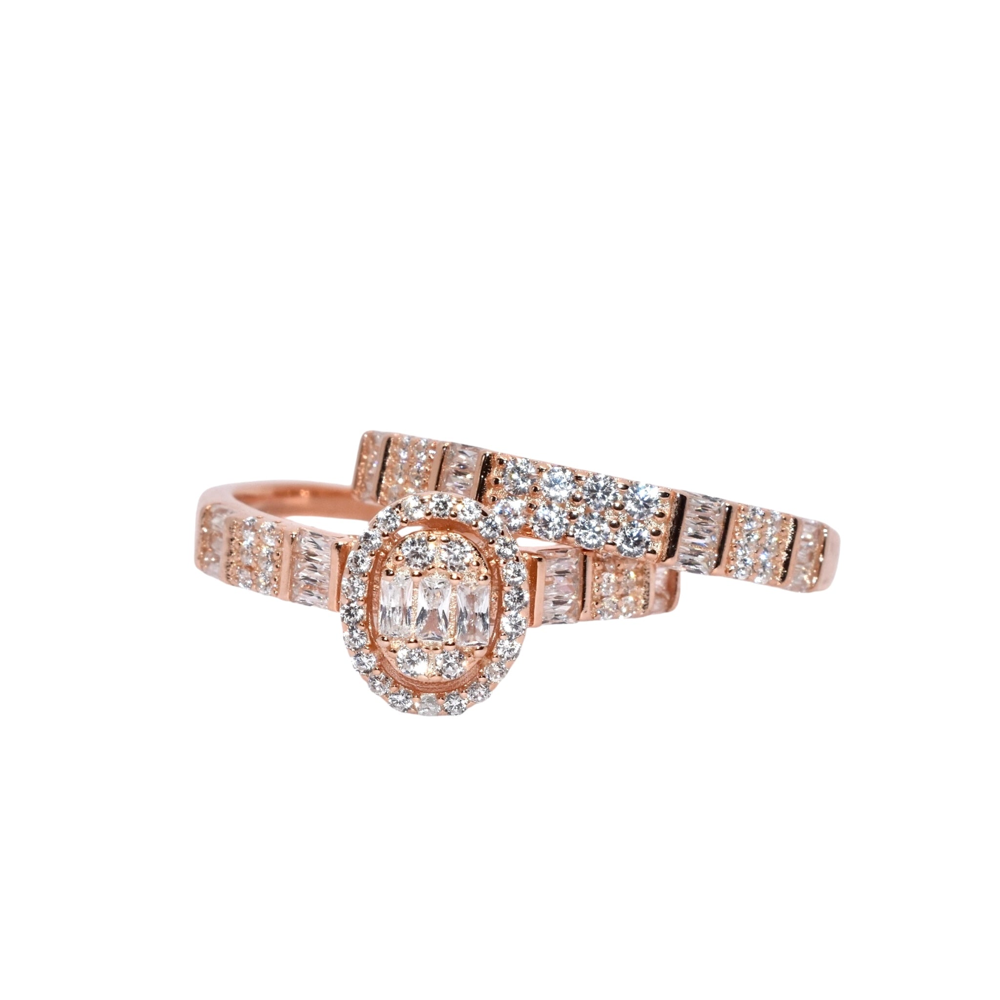 Rose Gold Oval Dual Set Ring