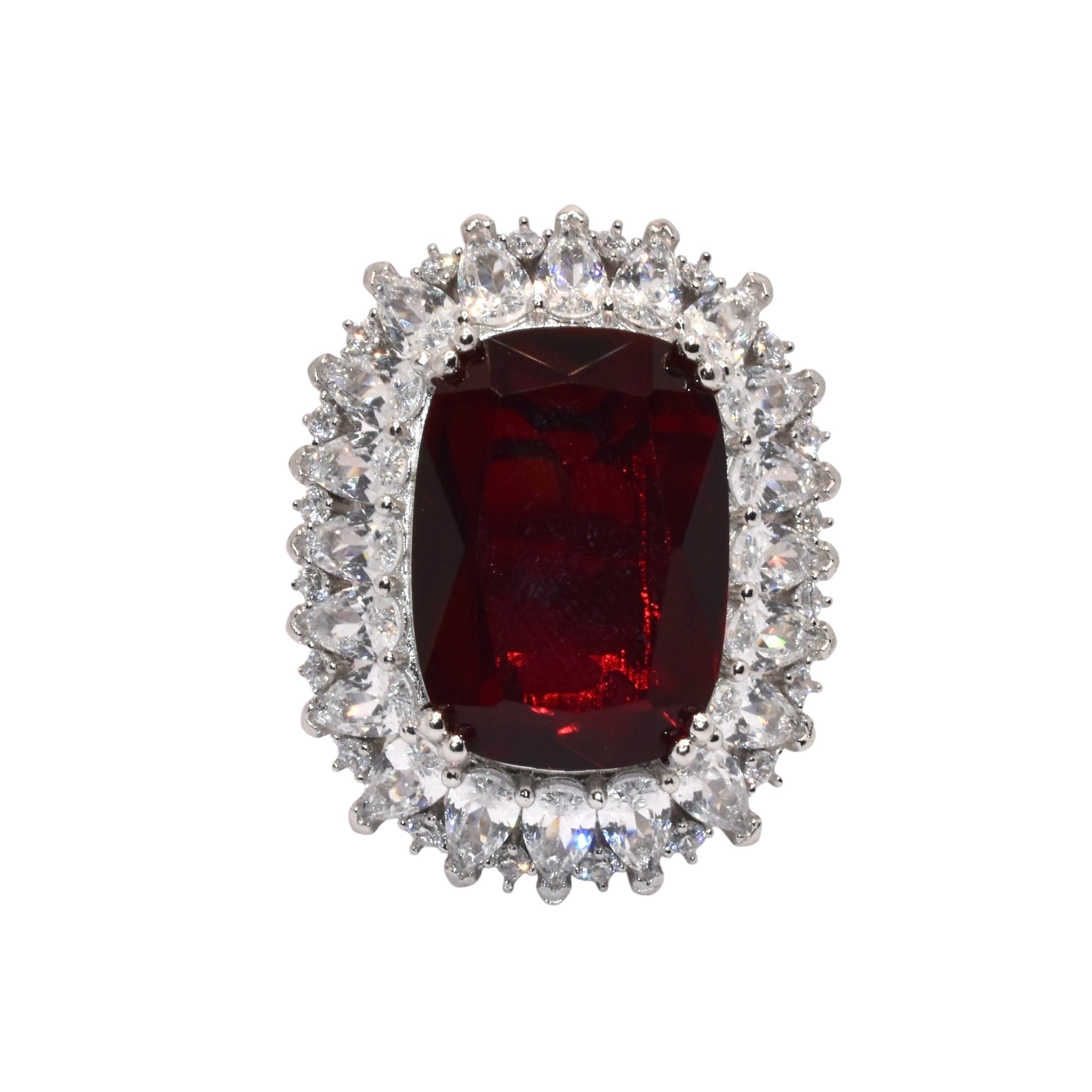 Ruby Coloured Cocktail Ring