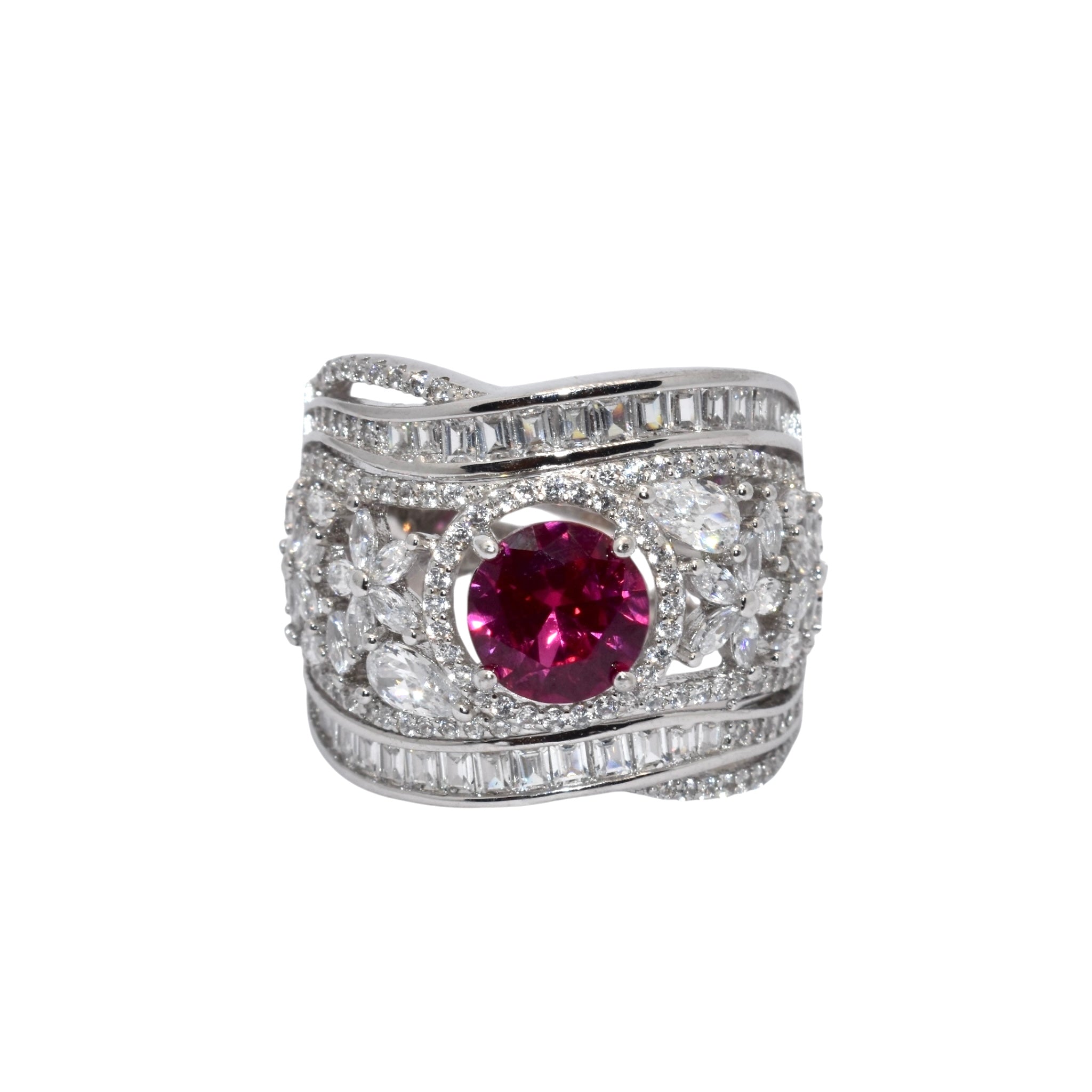 Ruby Coloured Solitaire Ring