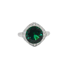 Halo Emerald Coloured Ring