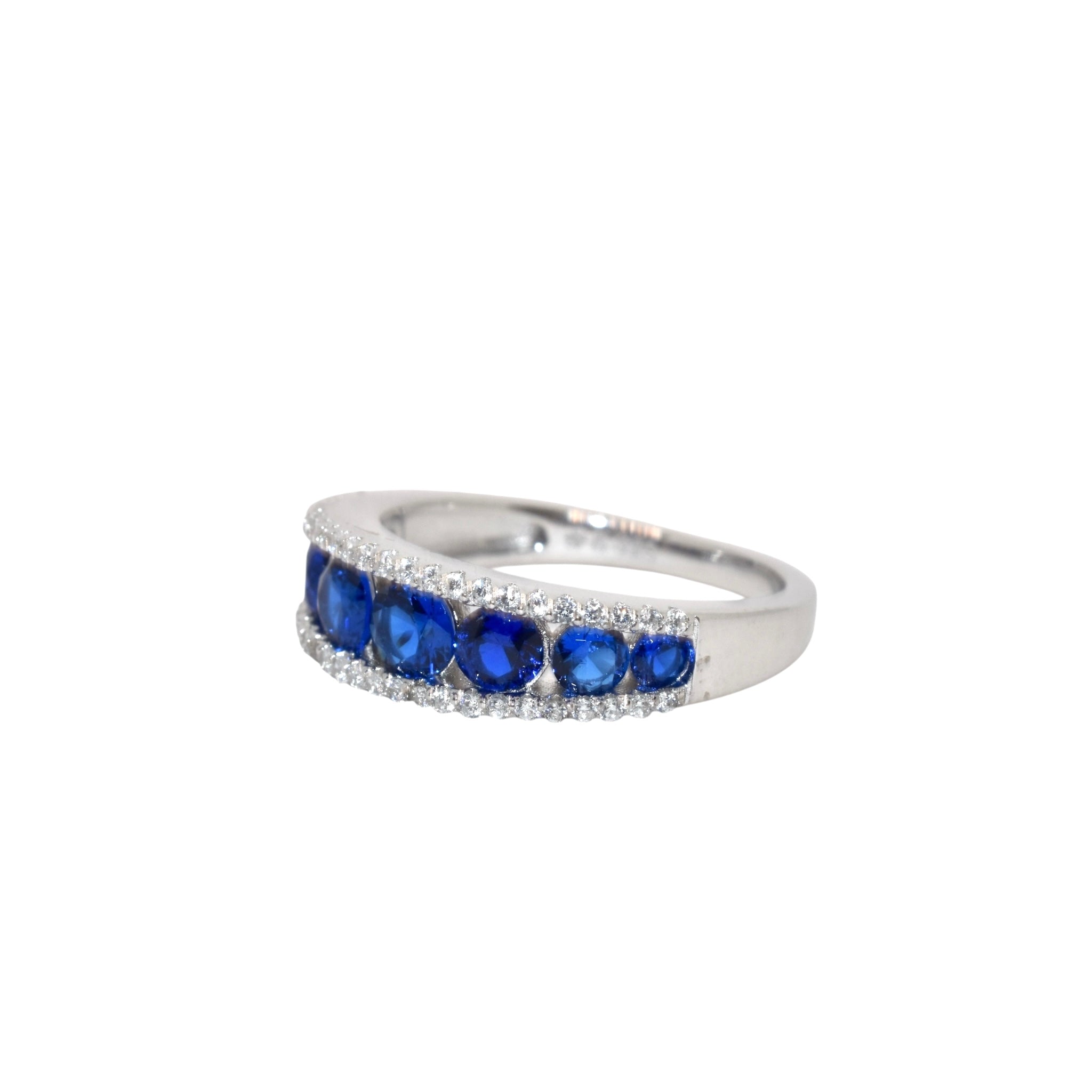 Sapphire Coloured Half Band Ring