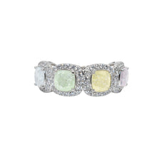 Pastel Coloured Cushion Cut Ring