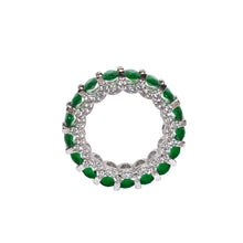 Emerald Coloured Oval Band Ring