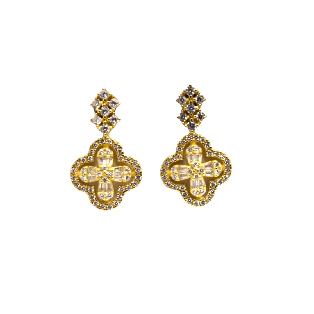 92.5 Gold Plated Flower Shape Studs