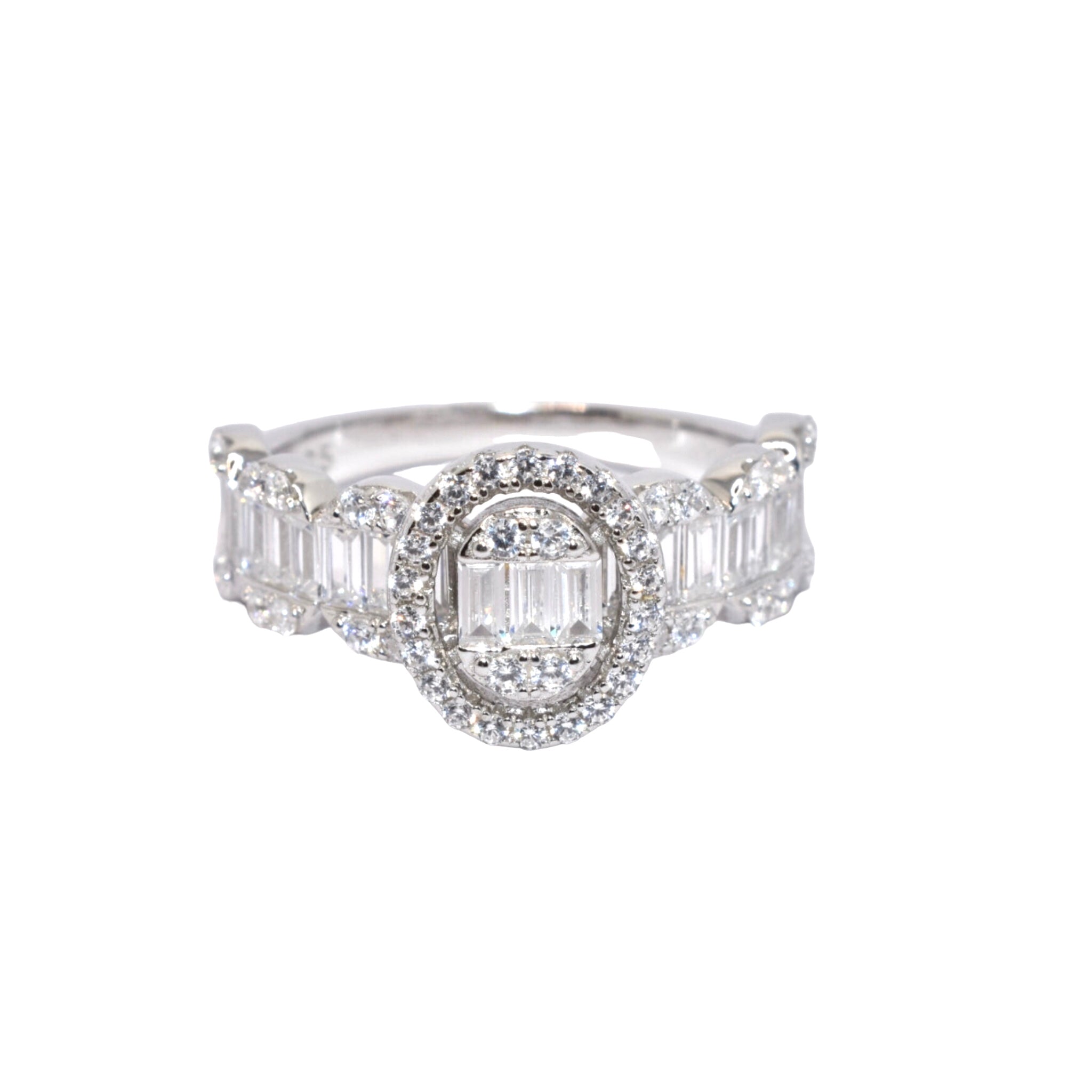 Oval Shape Baguette Ring