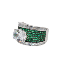 Emerald Coloured Oval Solitaire Ring