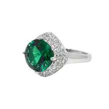 Halo Emerald Coloured Ring