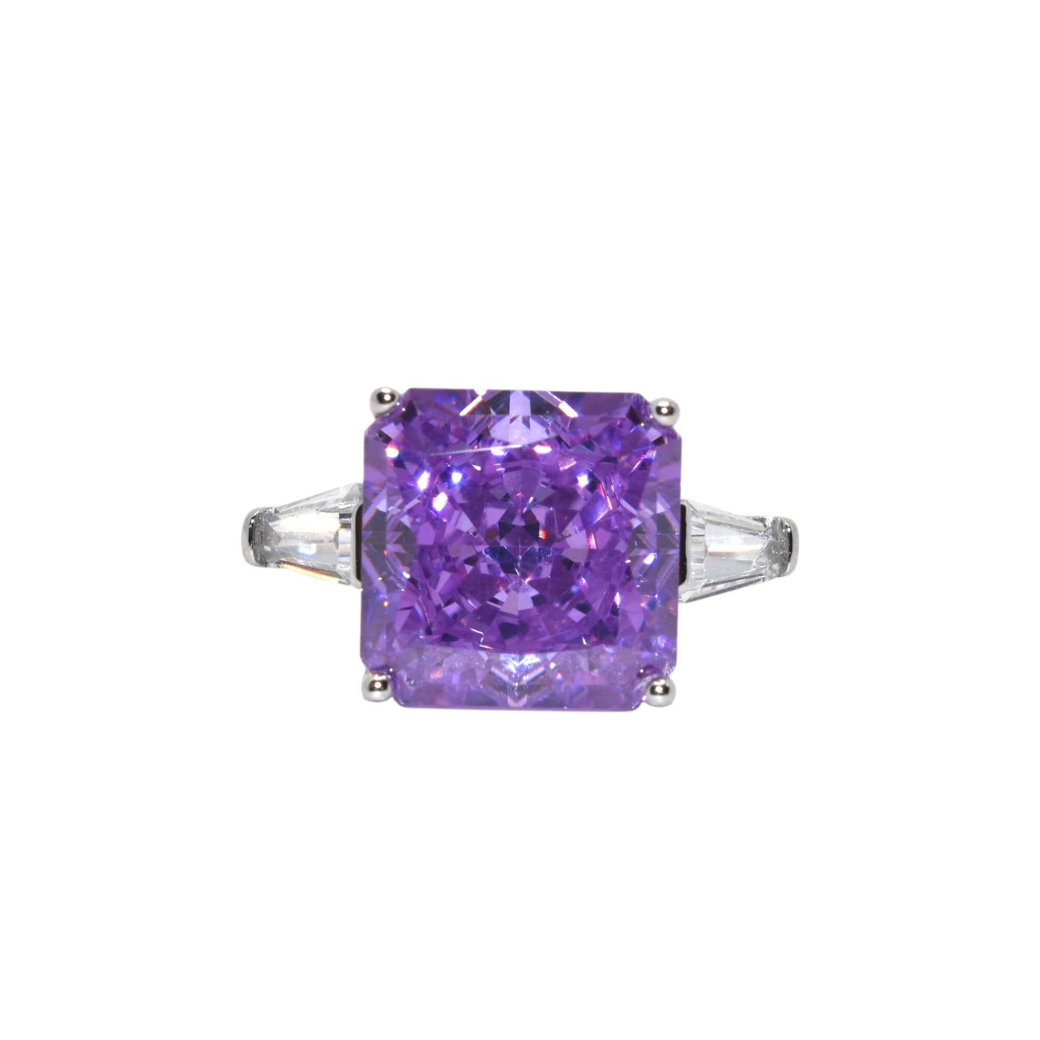 Voilet Coloured Cushion Cut Ring