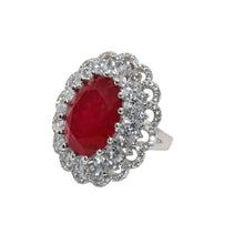 Ruby Coloured Oval Ring