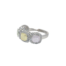 Pastel Coloured Cushion Cut Ring