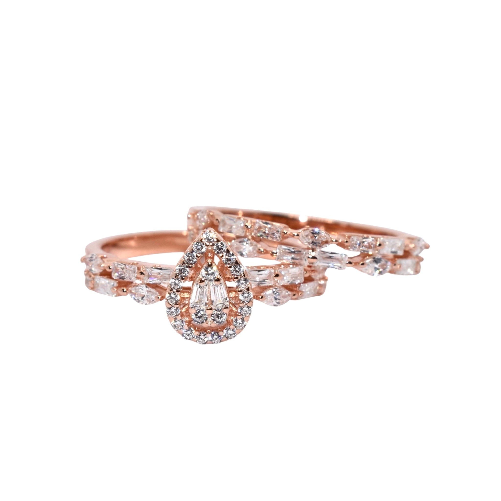 Rose Gold Pear Dual Set Ring