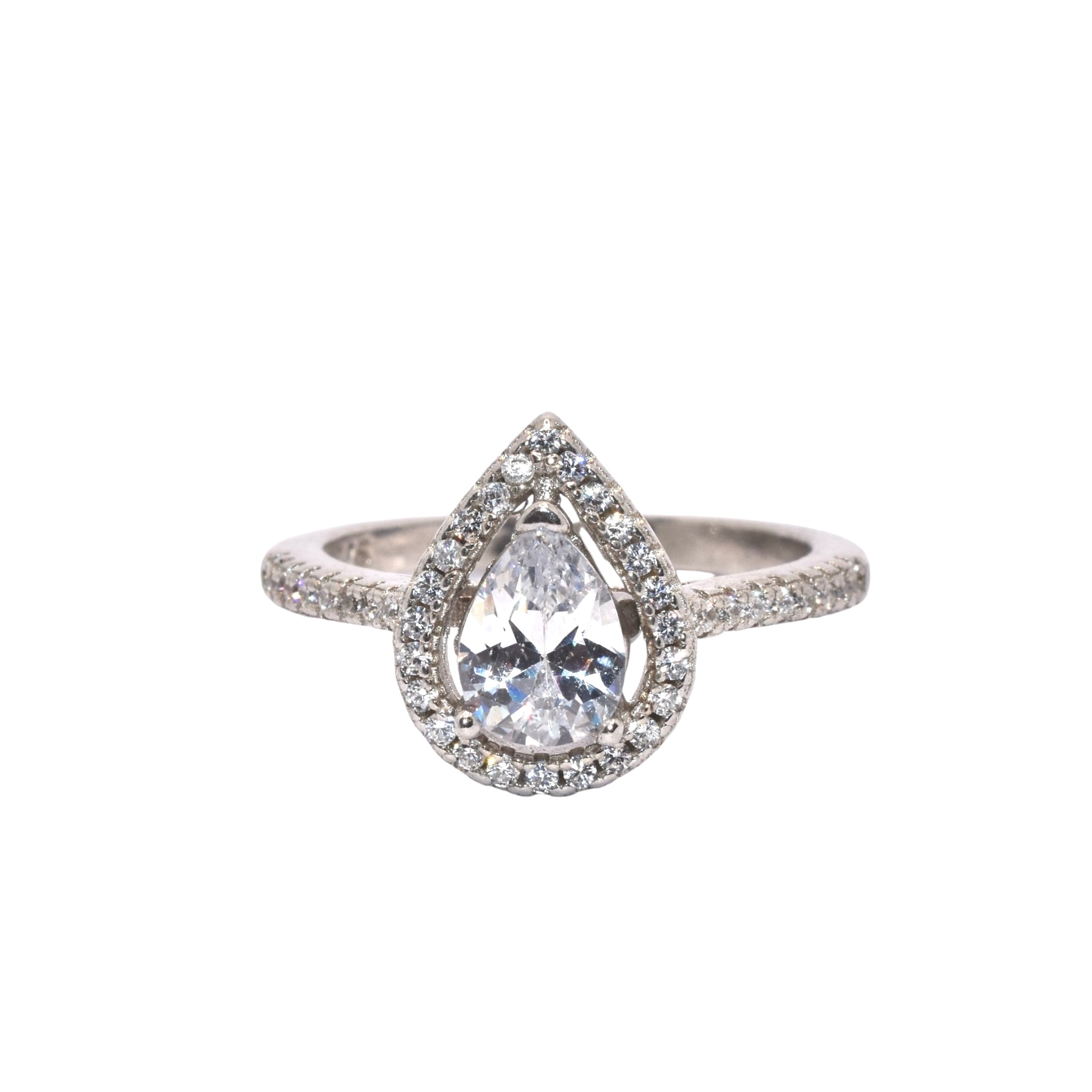 Halo Pear Shape Ring