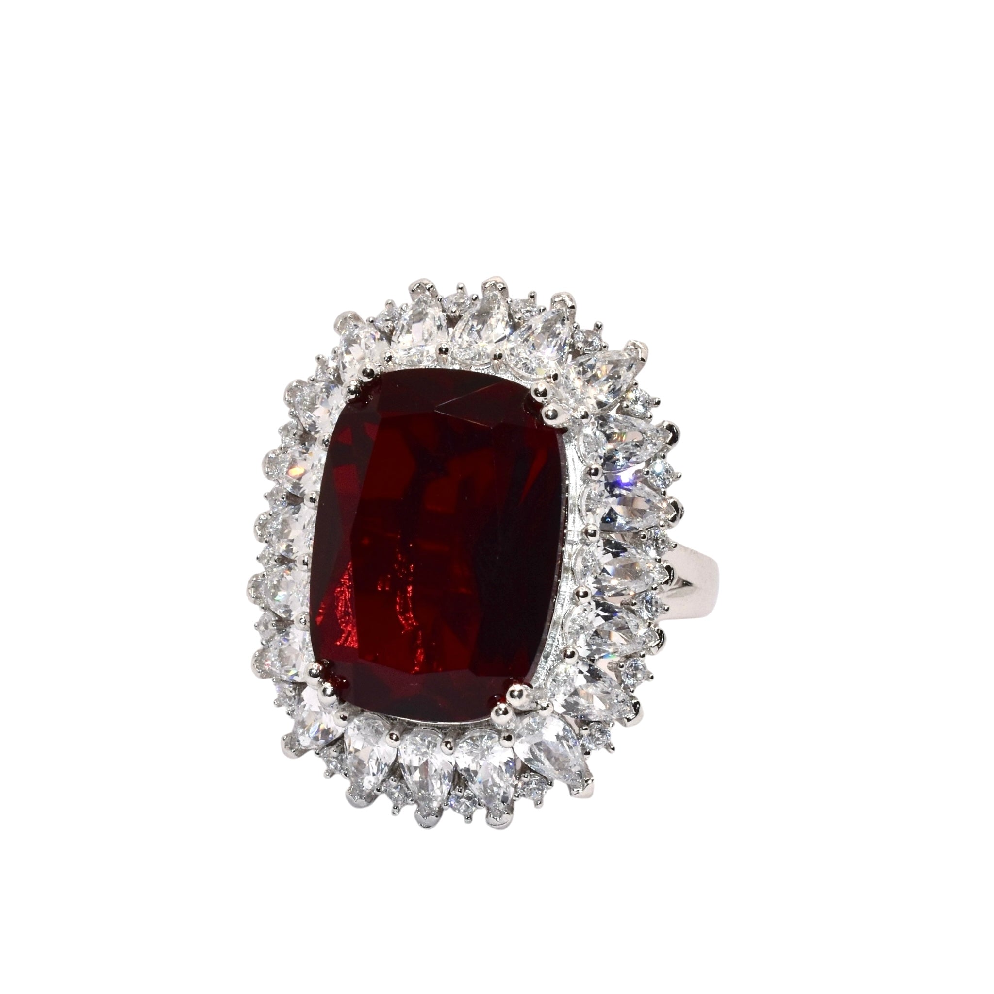 Ruby Coloured Cocktail Ring