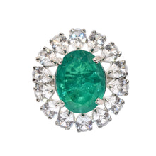 Oval Emerald Coloured Cocktail Ring