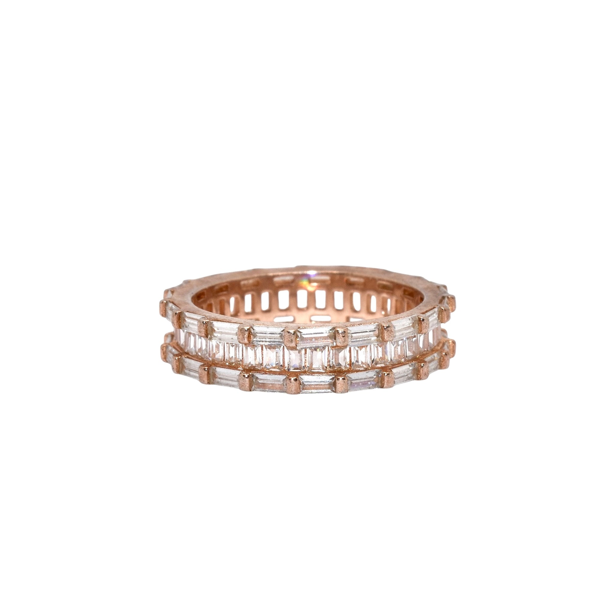 Rose Gold Baguette Band Ring