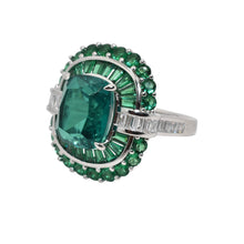 Emerald Coloured Cocktail Baguette Ring
