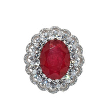 Ruby Coloured Oval Ring