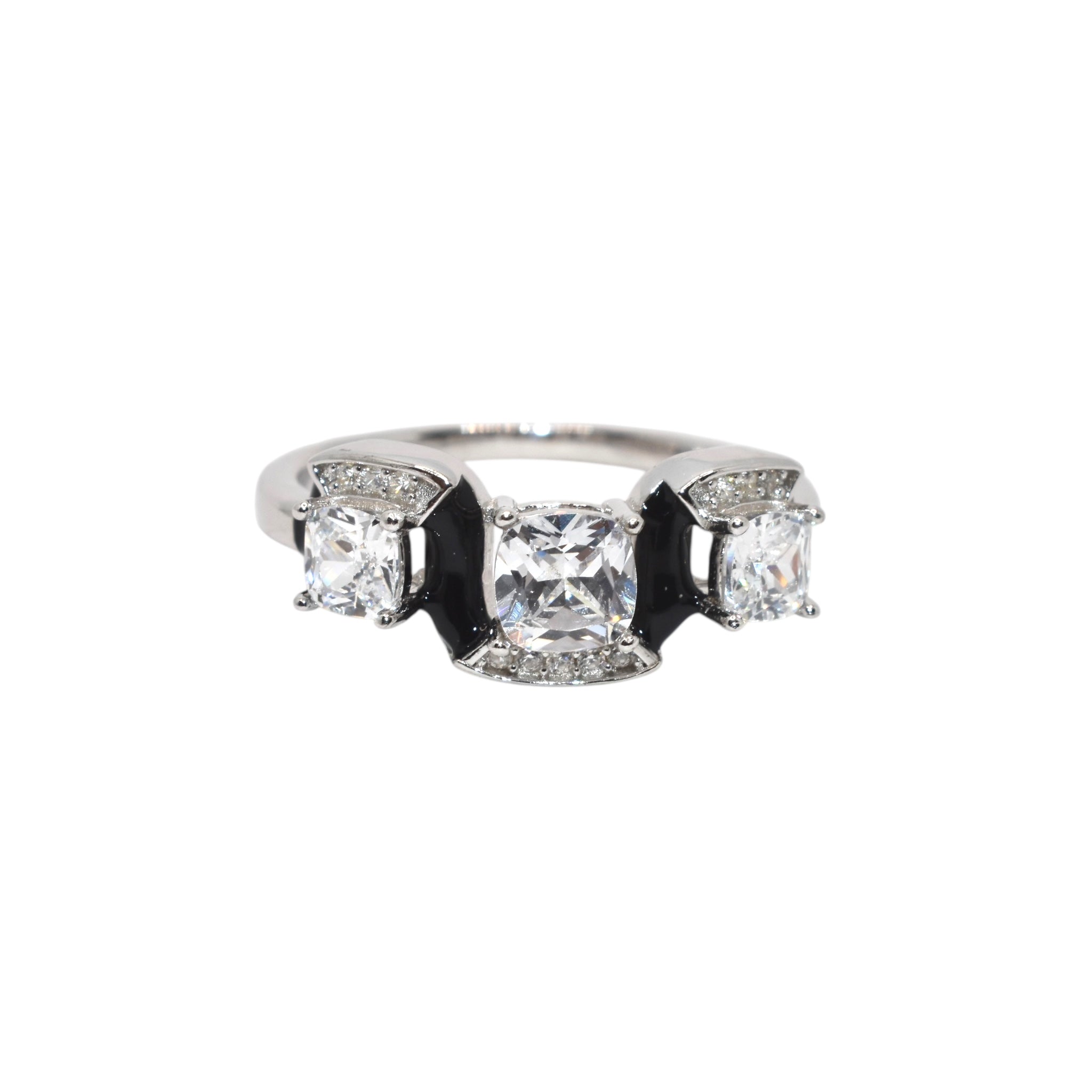 Cushion Cut Ring With Black Finish