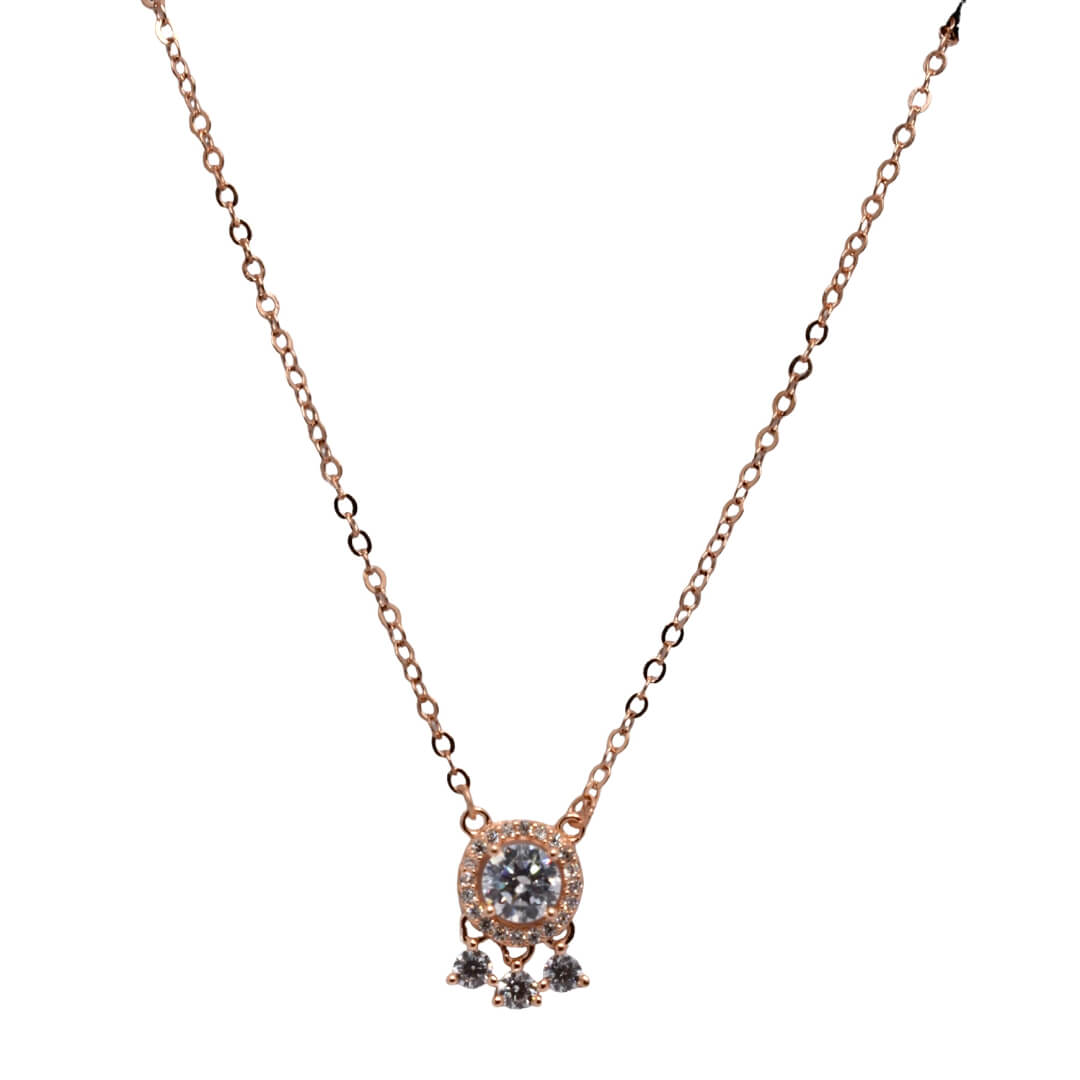 Rose Gold Solitaire Chain Pendant