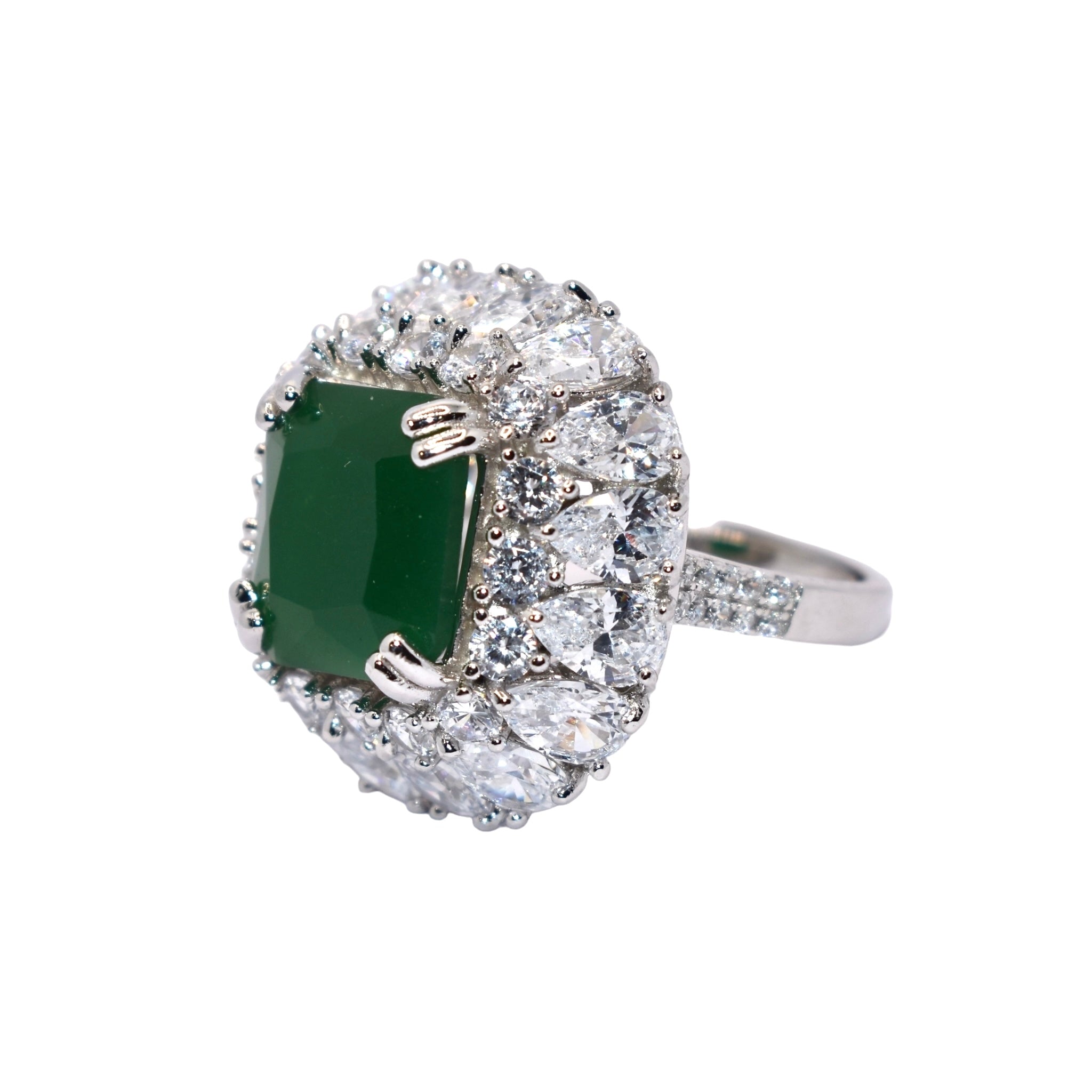 Emerald Coloured Cocktail Ring