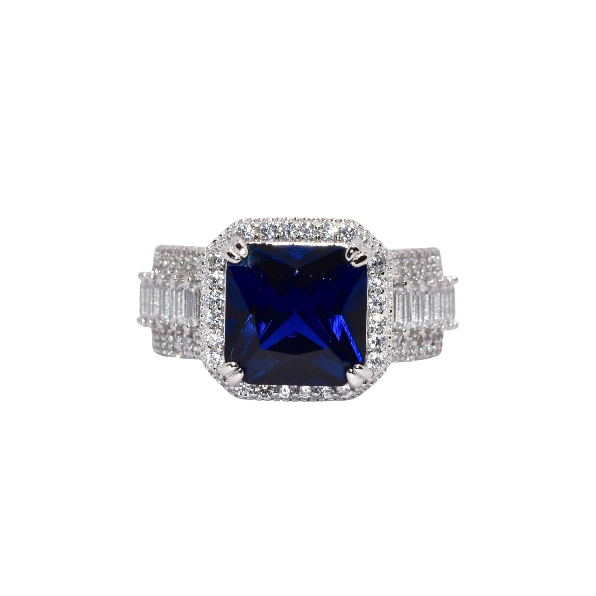 Sapphire Coloured Baguette Ring