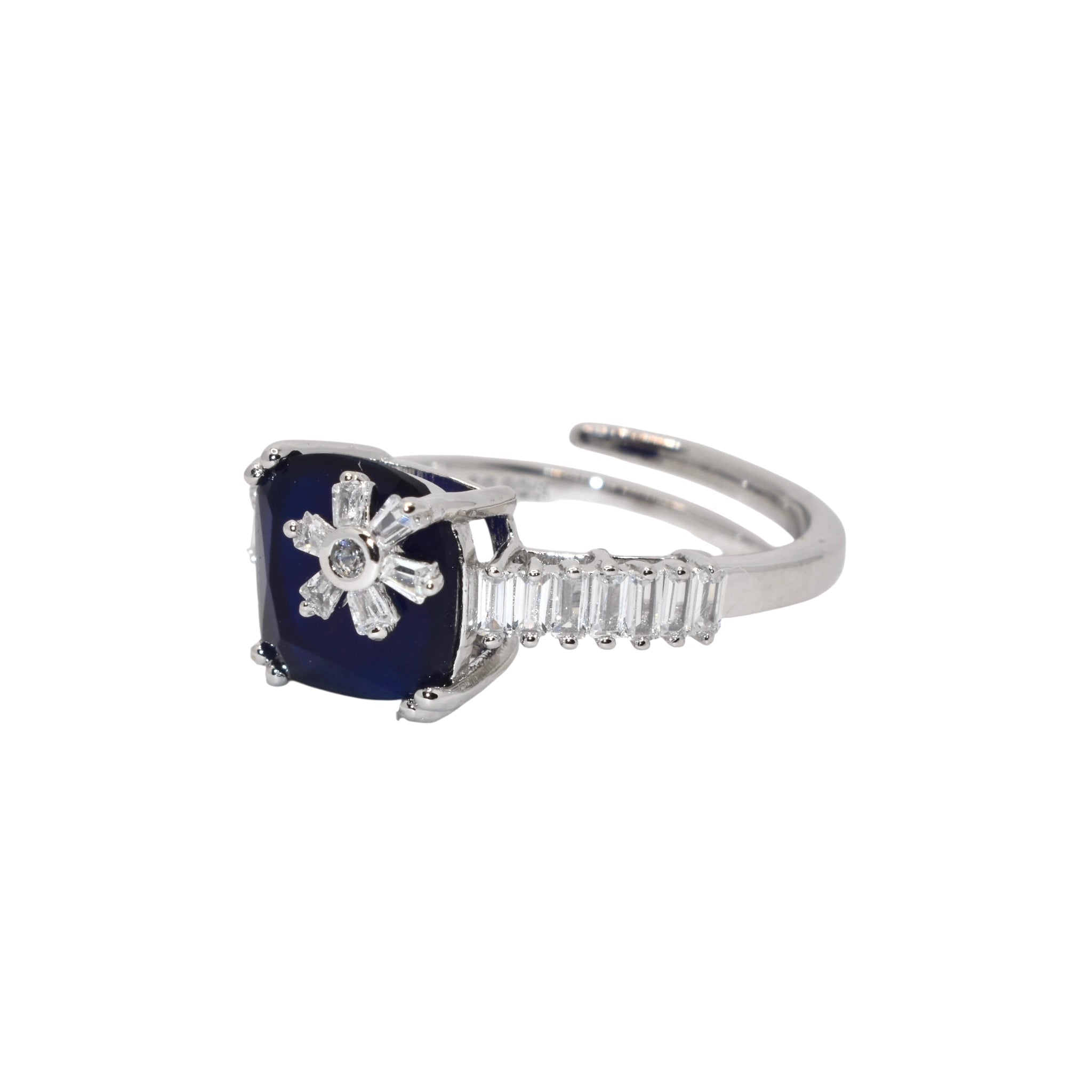 Sapphire Coloured Baguette Ring