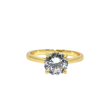 Gold Coloured Solitaire Ring