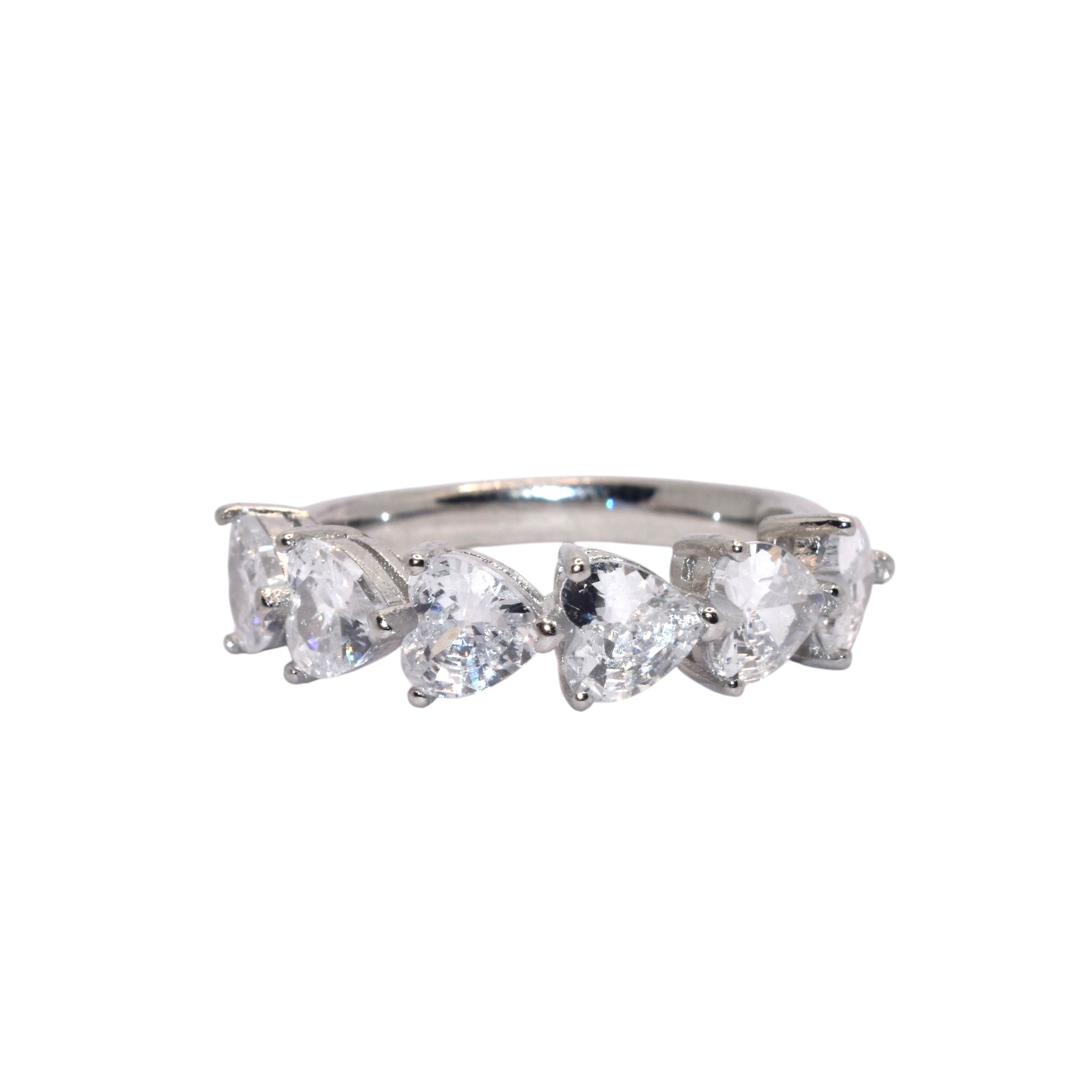 Heart Shape Half Band Ring