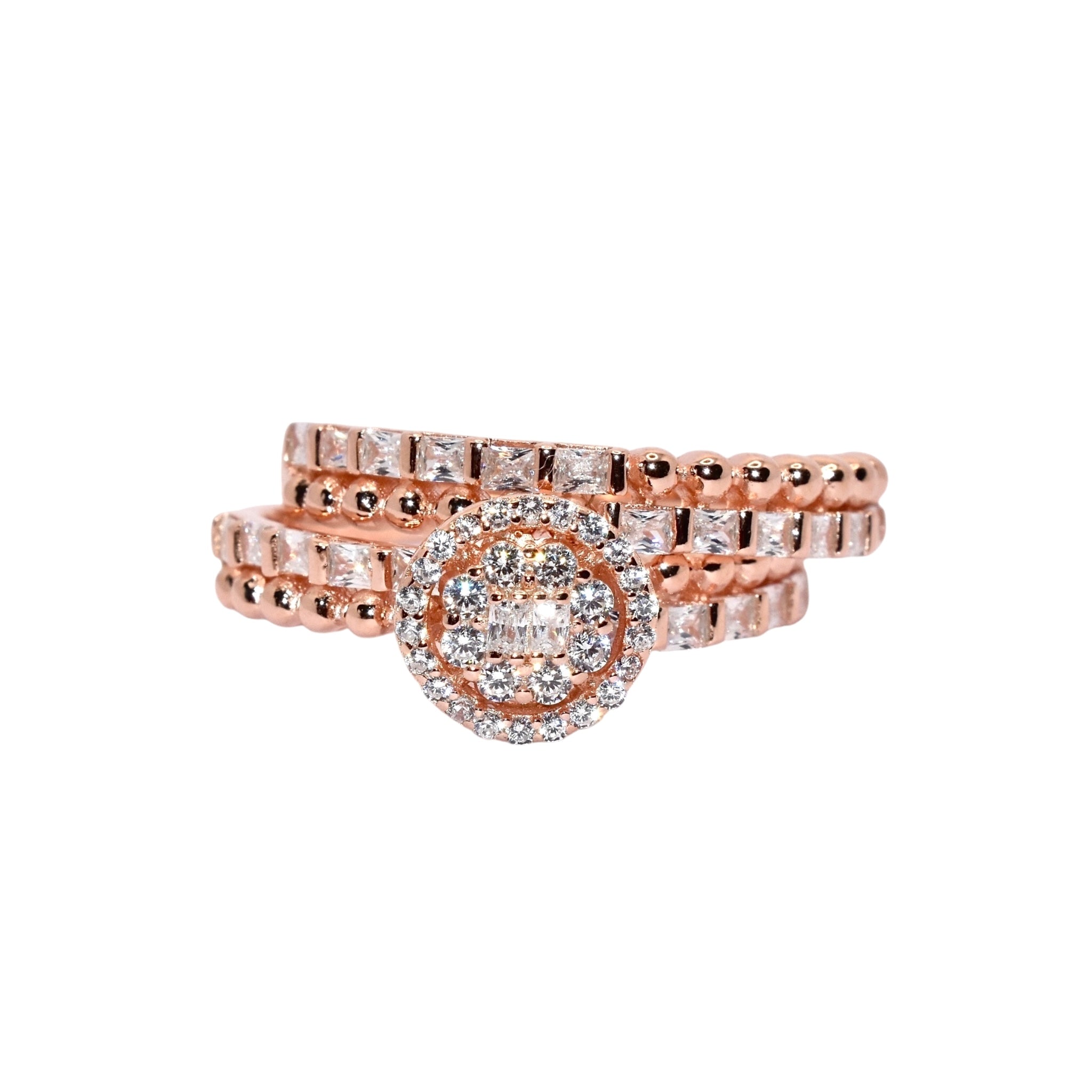 Rose Gold Solitaire Dual Set Ring